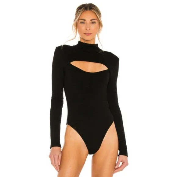 Michael Costello x REVOLVE Evelyn Bodysuit Women's Black Cutout Size Medium NEW - Picture 7 of 11